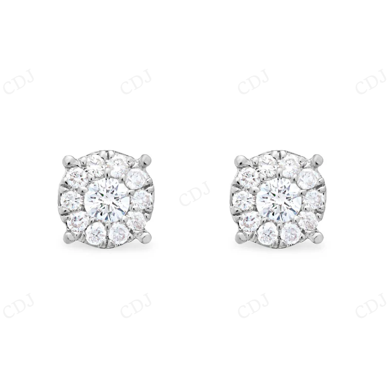 0.40CT Moissanite Diamond Cluster Earrings Stud earrings CustomDiamJewel