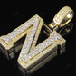 1.5CTW Solid Gold Real Diamond initial 'N' Letter Pendant CustomDiamJewel