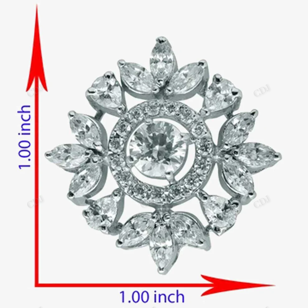 Elegant Flower Shape Moissanite Pendant hip hop jewelry CustomDiamJewel