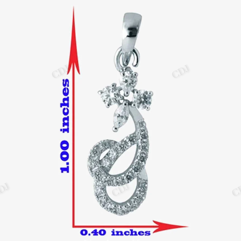 Moissanite Diamond Sterling Silver Flower Drop Shape Pendant hip hop jewelry CustomDiamJewel