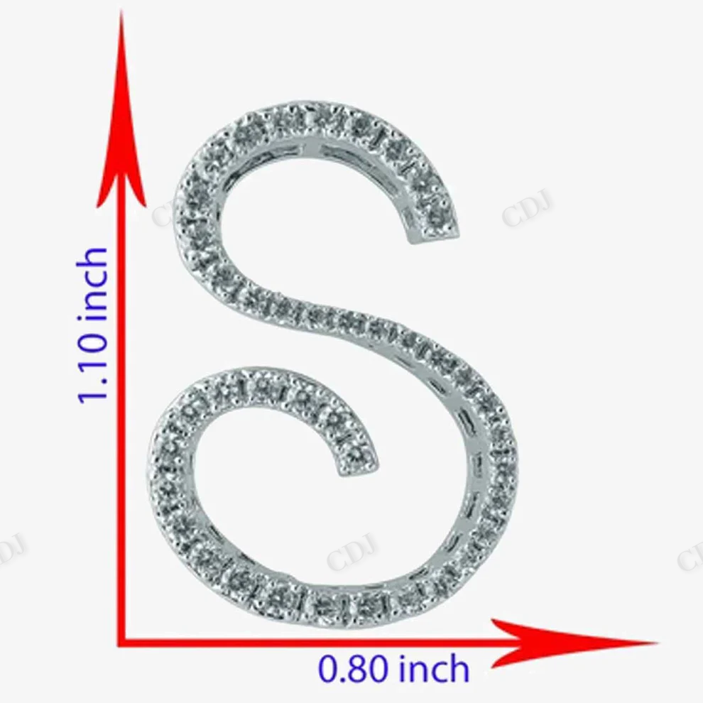 Initial S Letter Sterling Silver Moissanite Pendant hip hop jewelry CustomDiamJewel