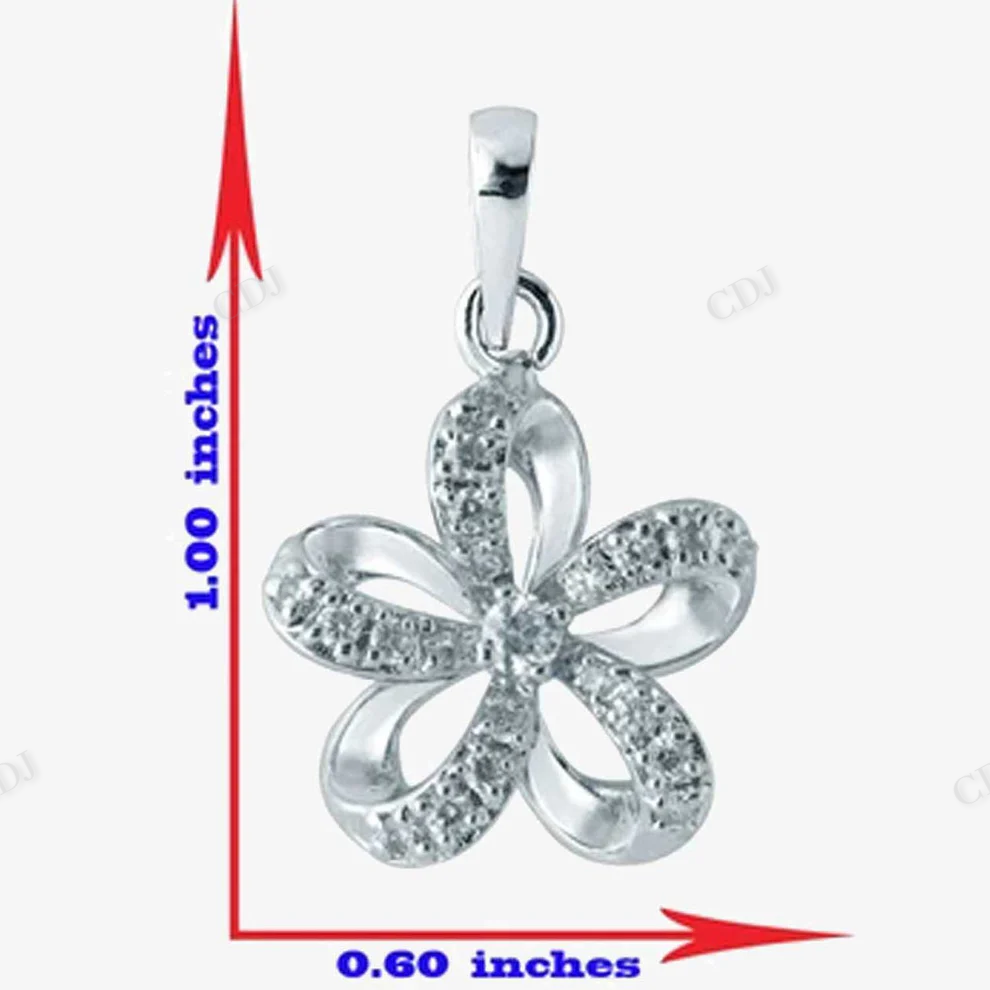 Sterling Silver Moissanite Flower Pendant hip hop jewelry CustomDiamJewel