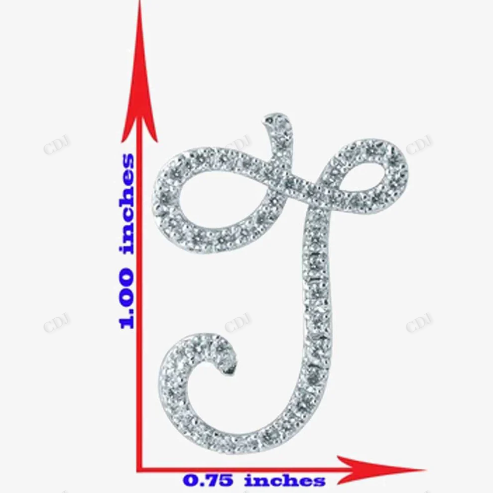 Sterling Silver Moissanite J Initial Letter Pendant hip hop jewelry CustomDiamJewel