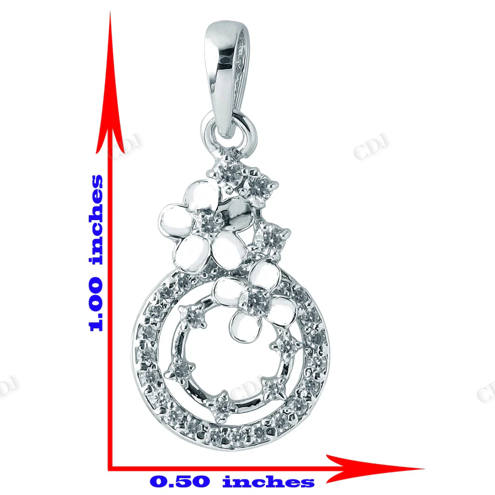 Sterling Silver Elegant Flower Moissanite Pendant hip hop jewelry CustomDiamJewel