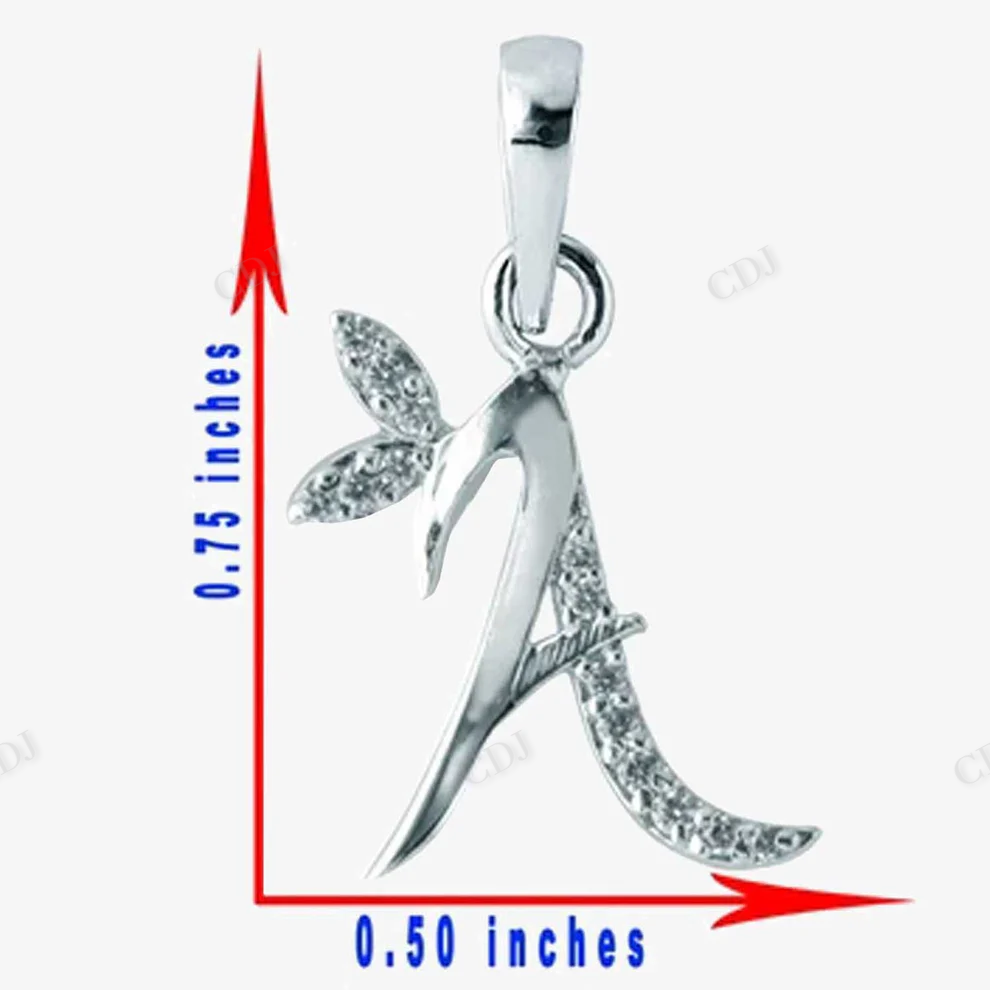 Sterling Silver Moissanite Diamond A Initial Letter Pendant hip hop jewelry CustomDiamJewel