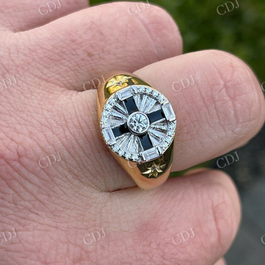 14K Solid Gold Solitaire Diamond Star Pink Ring For Men's  customdiamjewel   