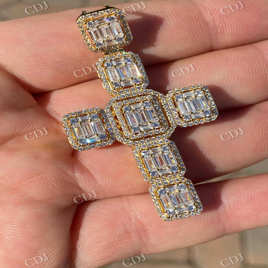 Baguette Diamond Cross Pendant  customdiamjewel   