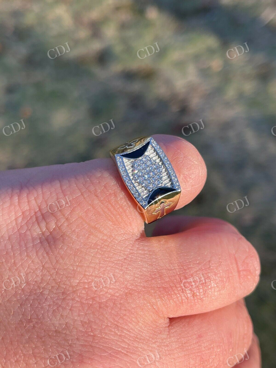 Antique Two Tone Custom Diamond Hip Hop Rings  customdiamjewel   