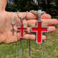 Cross Blood Red Diamond Pendant  customdiamjewel   