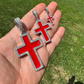 Cross Blood Red Diamond Pendant  customdiamjewel   