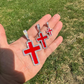 Cross Blood Red Diamond Pendant  customdiamjewel   