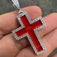 Cross Blood Red Diamond Pendant  customdiamjewel   