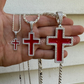 Cross Blood Red Diamond Pendant  customdiamjewel   