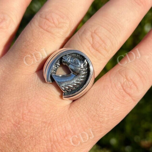 Antique Plain Horseshoe Hip Hop Men's Ring  customdiamjewel   