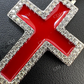 Cross Blood Red Diamond Pendant  customdiamjewel   