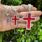 Cross Blood Red Diamond Pendant  customdiamjewel   