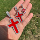 Cross Blood Red Diamond Pendant  customdiamjewel   