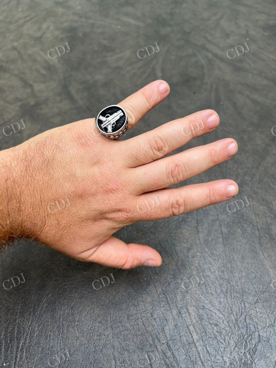 Unique Guns Pistols Hip Hop Gangster Men's Ring  customdiamjewel   
