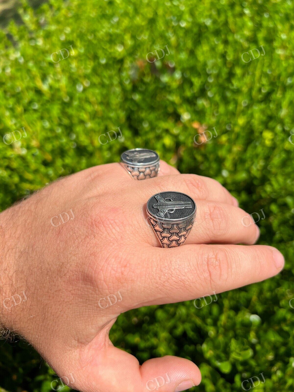 Unique Guns Pistols Hip Hop Gangster Men's Ring  customdiamjewel   