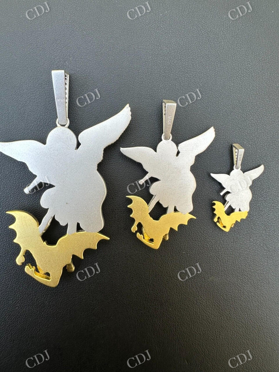 Michael Slaying Dragon Diamond Pendant  customdiamjewel   
