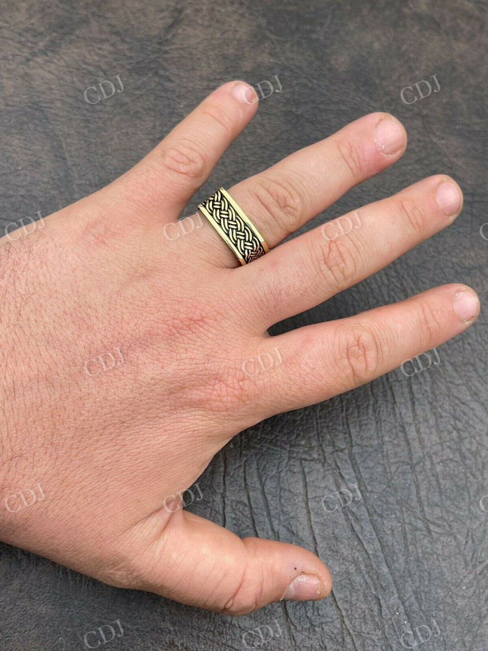 14K Solid Yellow Gold Square Shape Plain Band For Men's  customdiamjewel   