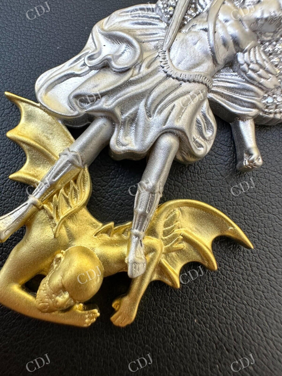 Michael Slaying Dragon Diamond Pendant  customdiamjewel   