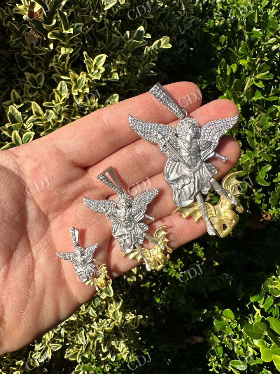 Michael Slaying Dragon Diamond Pendant  customdiamjewel   