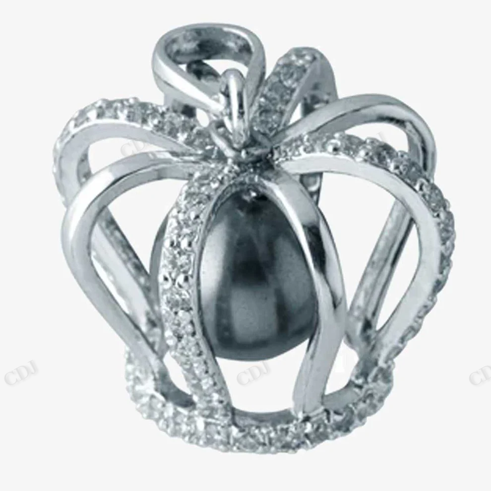 Sterling Silver Moissanite Crown Pendant hip hop jewelry customdiamjewel