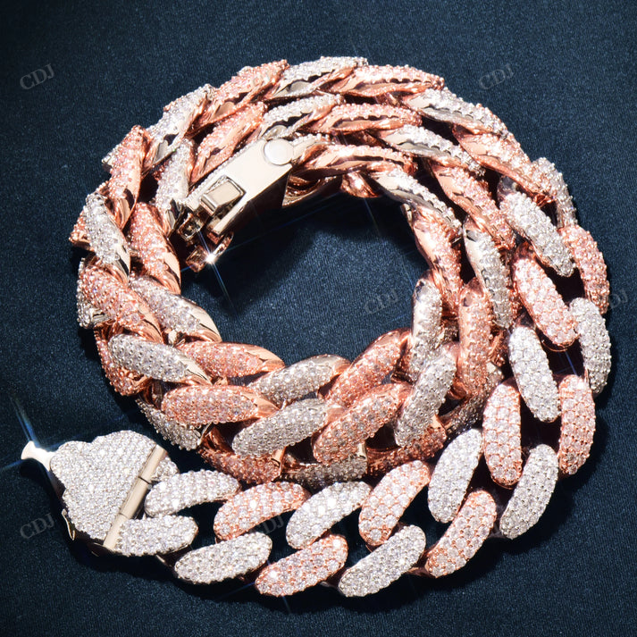 18mm Buckle Clasp Curb Diamonds Cuban Chain hip hop jewelry CustomDiamJewel