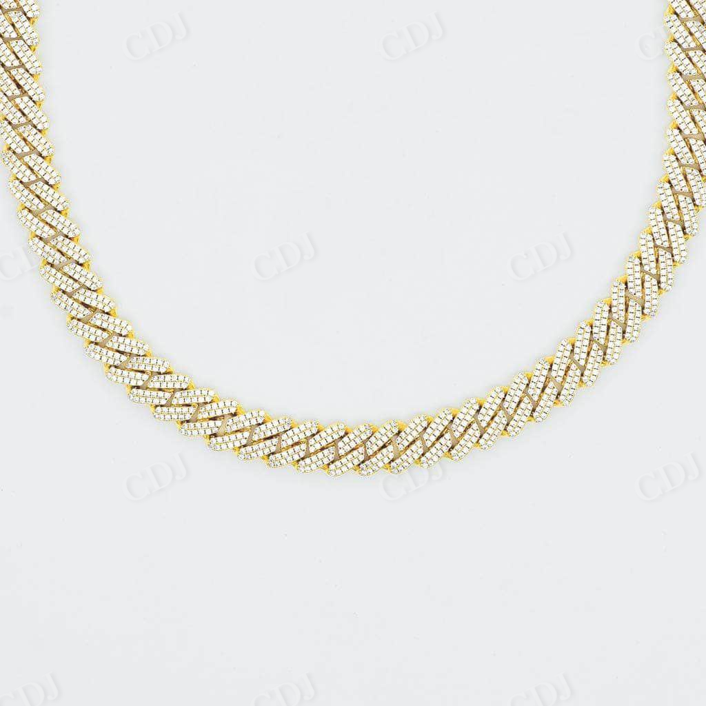 Iced Out Cuban Link Bundle Yellow Gold Chain  customdiamjewel   