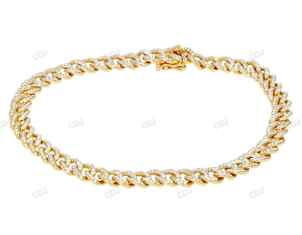 Daily Wear Silver Moissanite Mens Cuban Bracelet