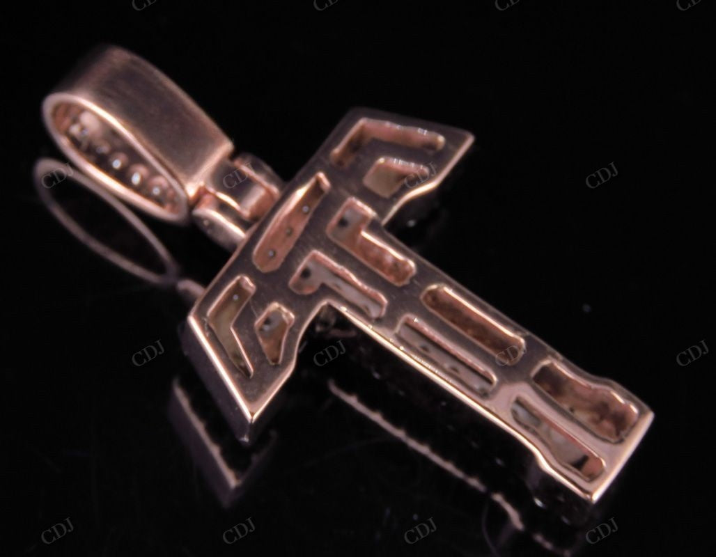 1.5" 1.25 CTW Two Tone Gold Natural Diamond Custom Initial 'T' Letter Pendant CustomDiamJewel