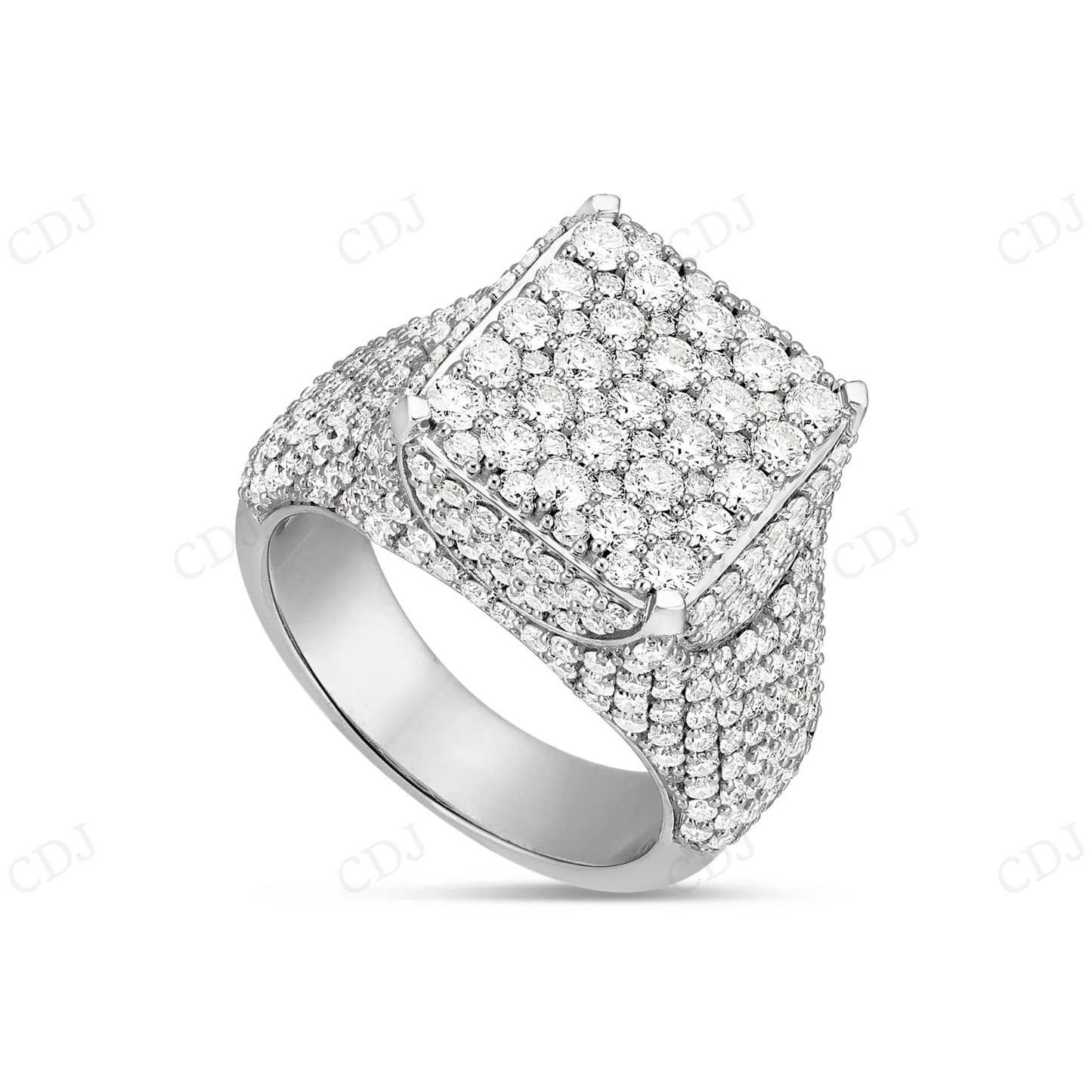 10K White Gold Hip Hop Diamond Ring For Men hip hop jewelry CustomDiamJewel