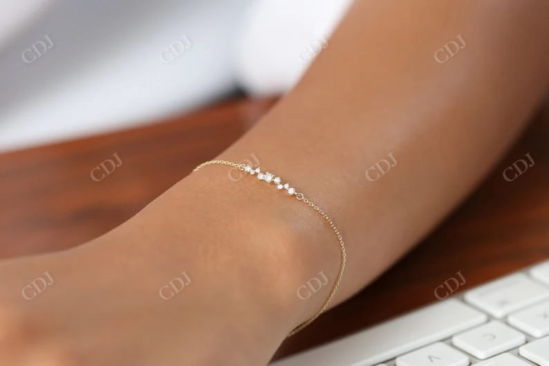 0.27CTW Moissanite Cluster Diamond Bracelet  customdiamjewel   