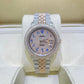 Rolex Jubilee Rose White Blue Arabic Dial Lab Grown Diamond Watch customdiamjewel