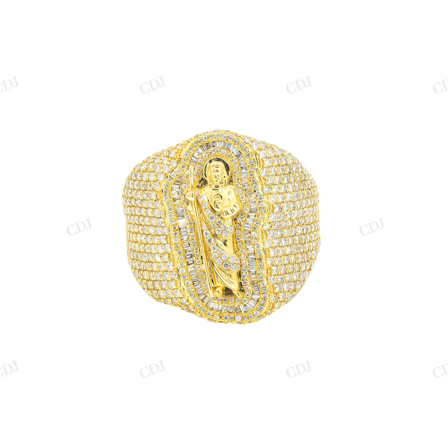 Silver Moissanite Baguette Jesus Custom Ring hip hop ring customdiamjewel