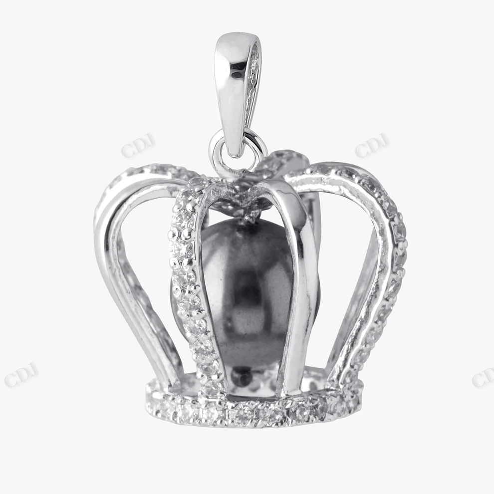 Sterling Silver Moissanite Crown Pendant hip hop jewelry customdiamjewel