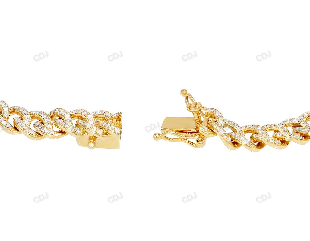 Daily Wear Silver Moissanite Mens Cuban Bracelet
