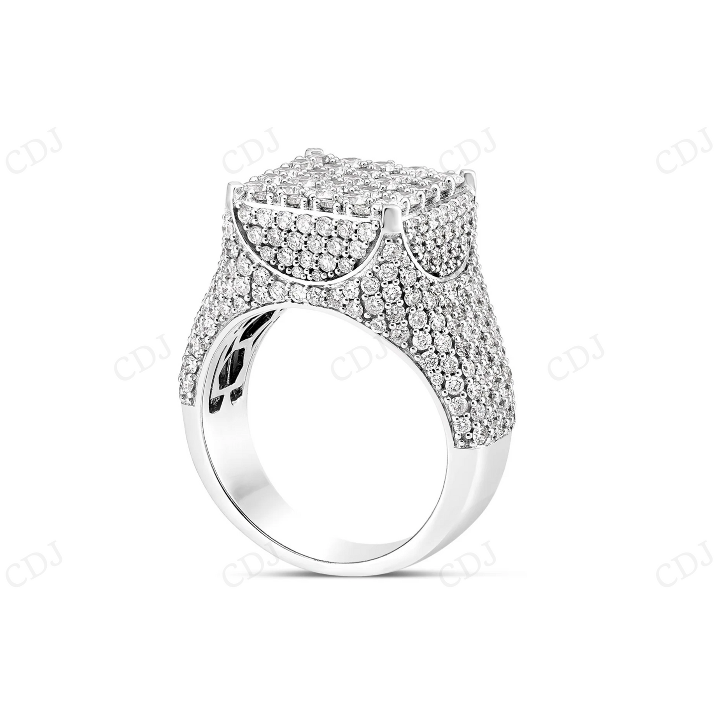 10K White Gold Hip Hop Diamond Ring For Men hip hop jewelry CustomDiamJewel