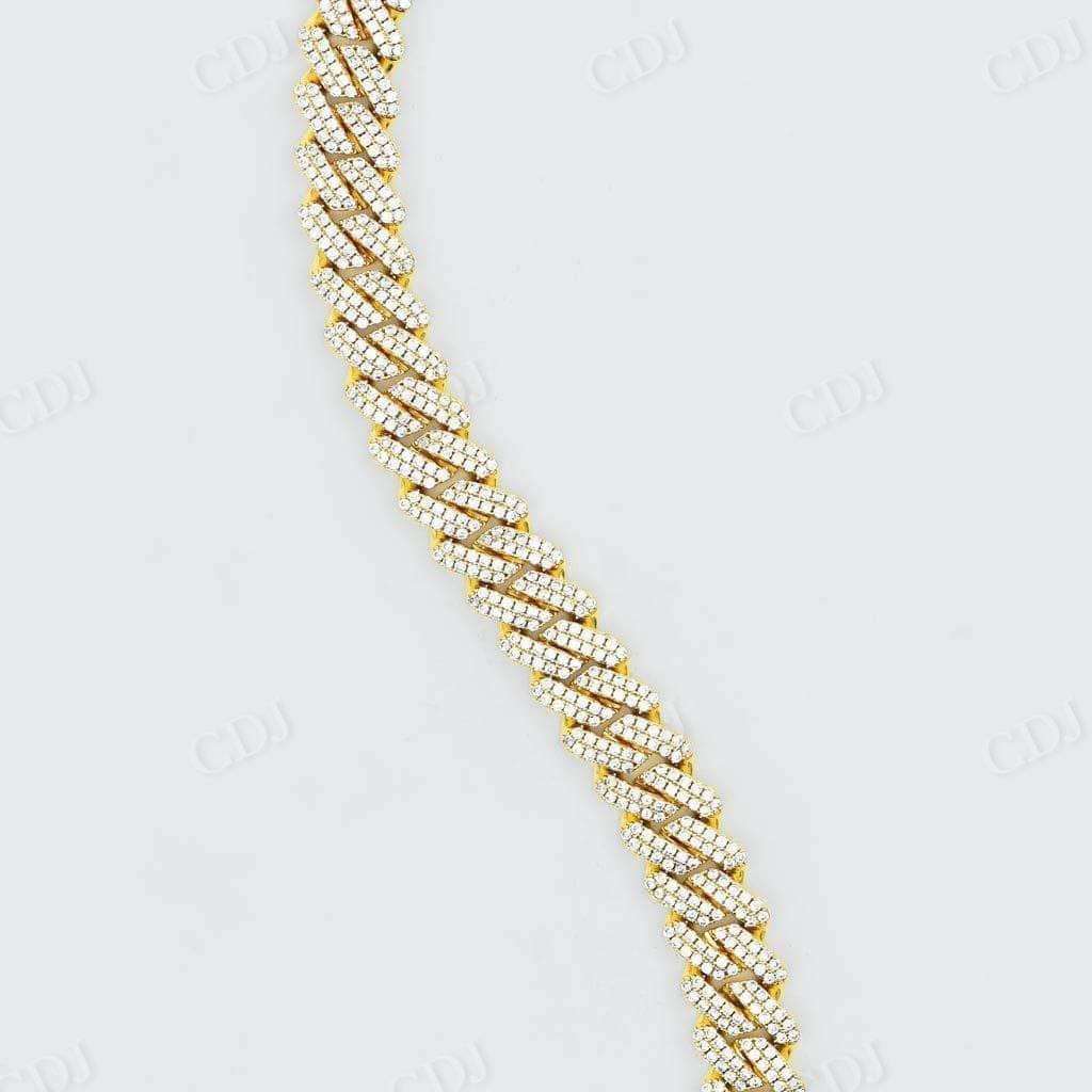 Iced Out Cuban Link Bundle Yellow Gold Chain  customdiamjewel   