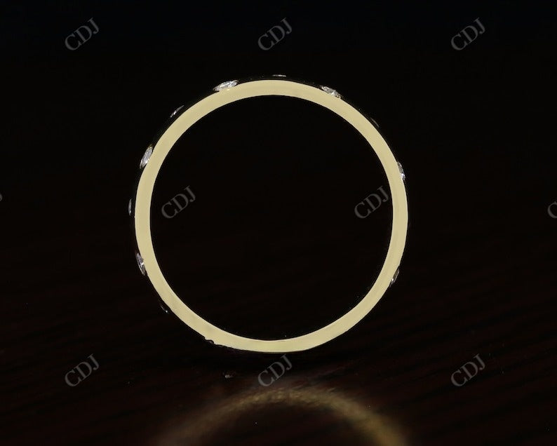 3.8 mm Flush Set Diamond Wedding Band Women  customdiamjewel   