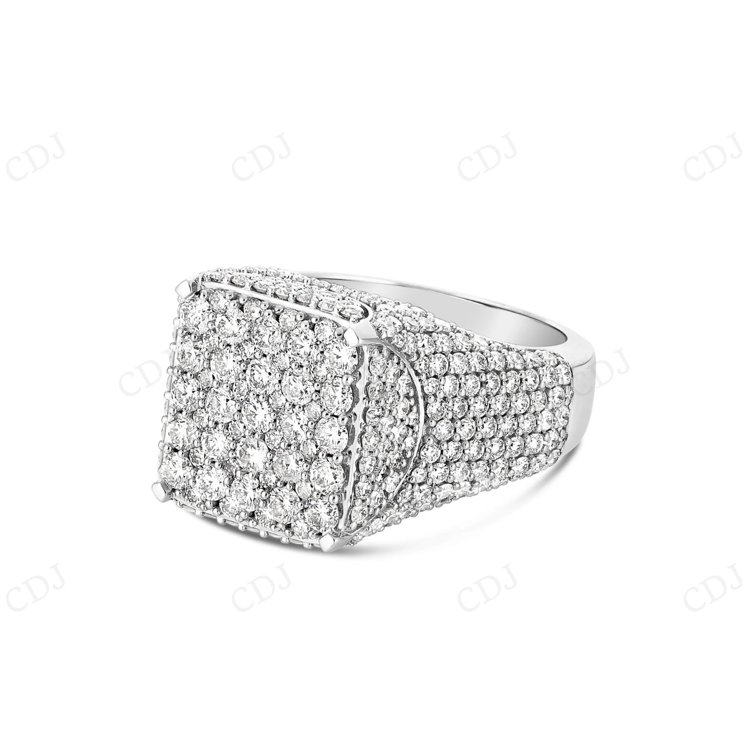 10K White Gold Hip Hop Diamond Ring For Men hip hop jewelry CustomDiamJewel