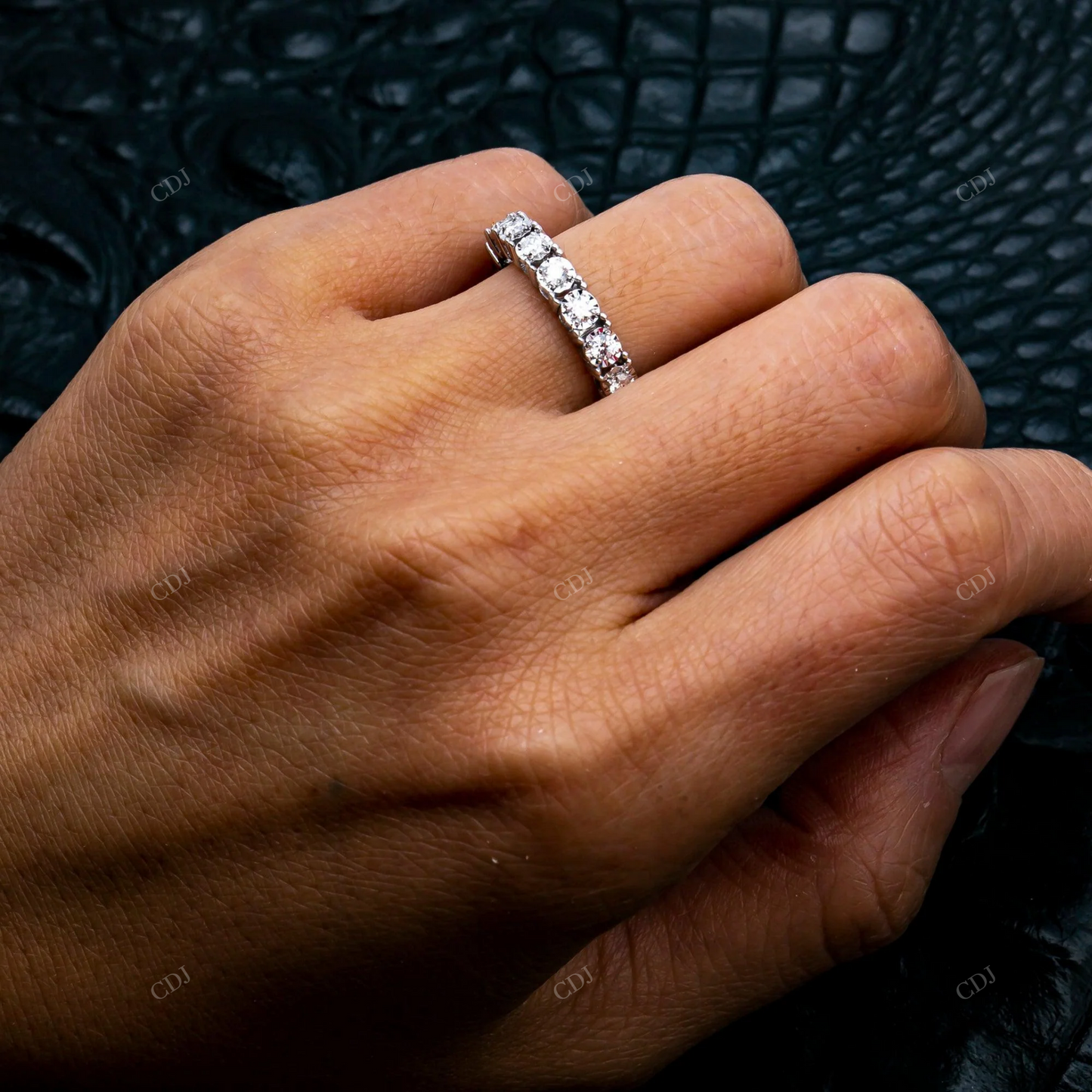 S925 Silver Round Cut Moissanite Wedding Band hip hop jewelry customdiamjewel