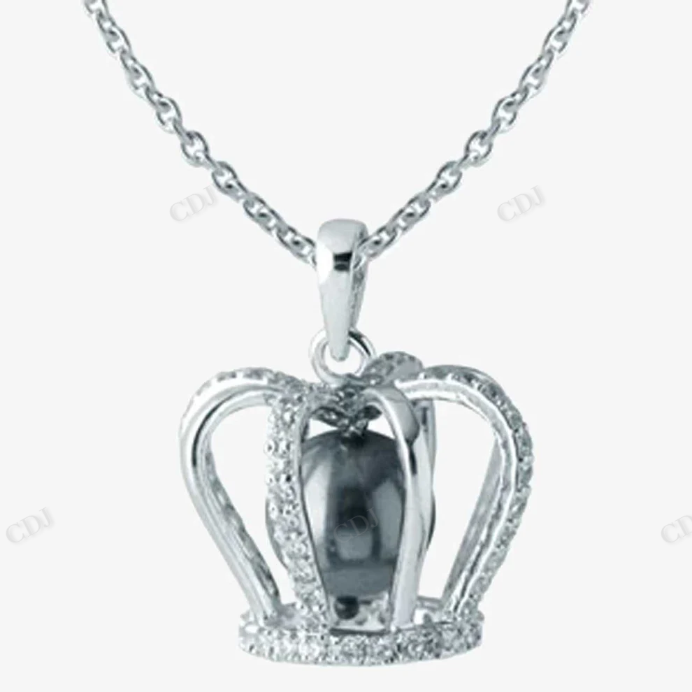 Sterling Silver Moissanite Crown Pendant hip hop jewelry customdiamjewel