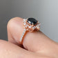 Black Onyx Halo Moissanite Diamond Statement Ring