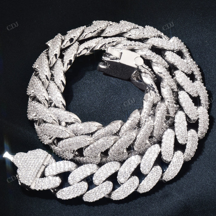 18mm Buckle Clasp Curb Diamonds Cuban Chain hip hop jewelry CustomDiamJewel