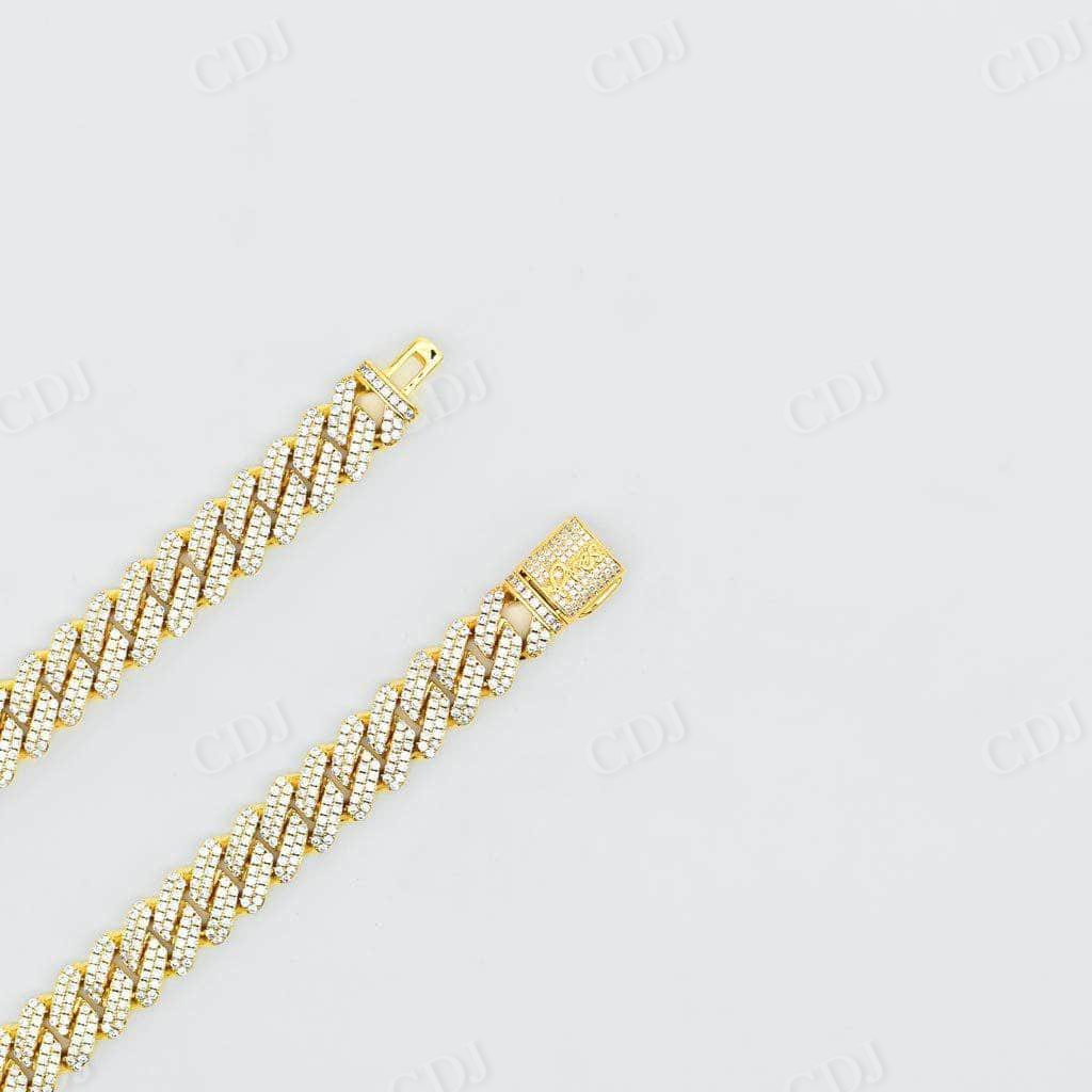 12MM Diamond Prong Cuban Link Bundle In Gold  customdiamjewel   