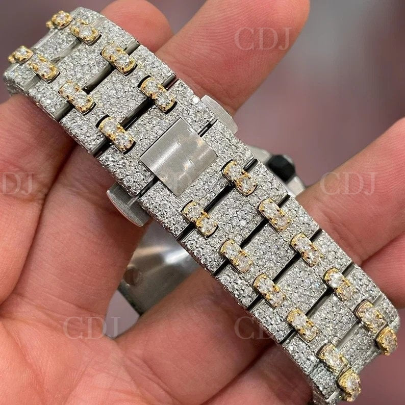 Two Tone Luxury Diamond Bust Down Chrono AP Watch customdiamjewel