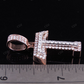 1.5" 1.25 CTW Two Tone Gold Natural Diamond Custom Initial 'T' Letter Pendant CustomDiamJewel