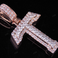 1.5" 1.25 CTW Two Tone Gold Natural Diamond Custom Initial 'T' Letter Pendant CustomDiamJewel
